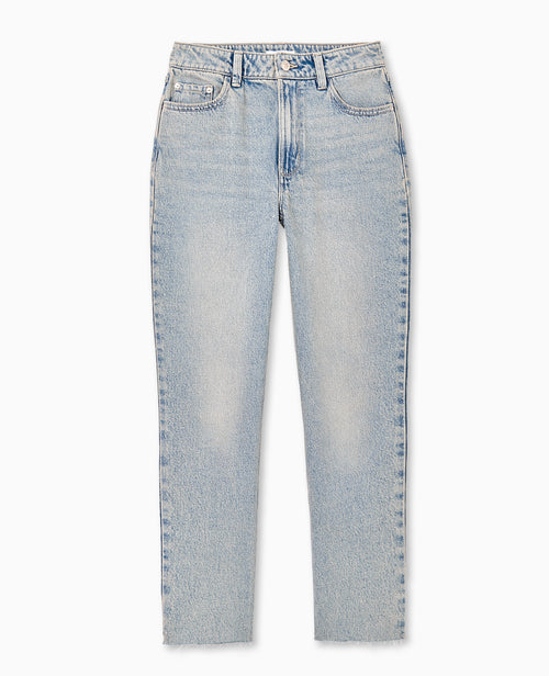 Jean straight taille haute bas coupé - PIMKIE - 4