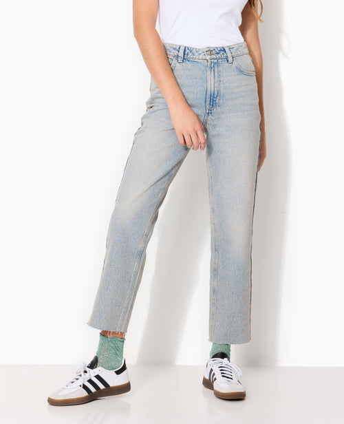 Jean straight taille haute bas coupé - PIMKIE - 5