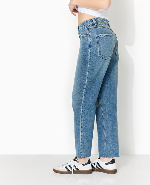 Jean straight taille haute bas coupés - PIMKIE - 2