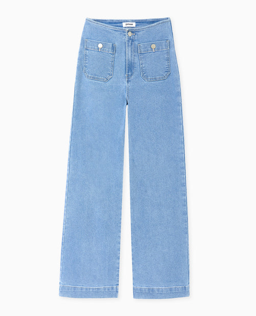 Jean wide taille haute avec poches devant - PIMKIE - 4