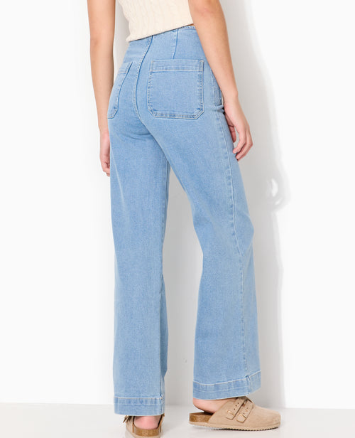 Jean wide taille haute avec poches devant - PIMKIE - 6