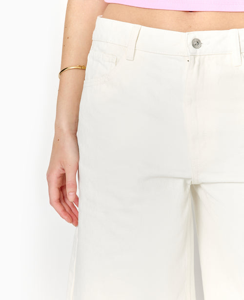 Bermuda large en jean taille basse bas coupés - PIMKIE - 3