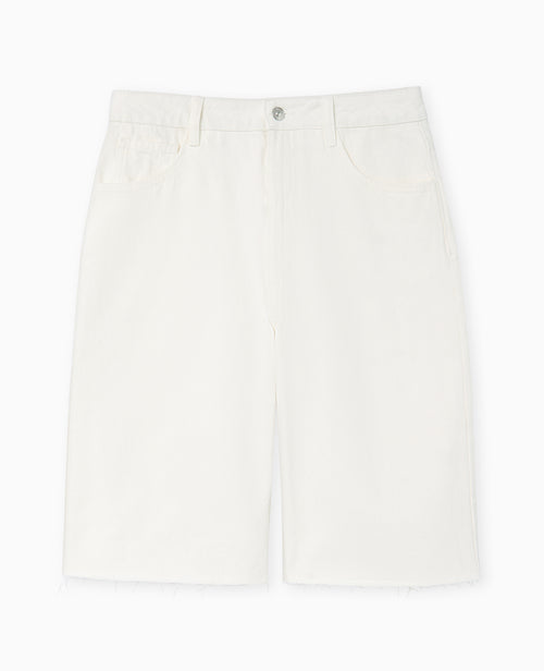 Bermuda large en jean taille basse bas coupés - PIMKIE - 4