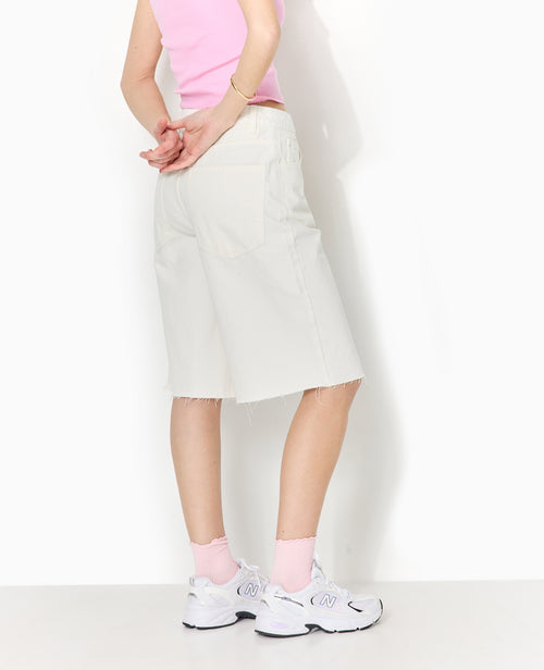 Bermuda large en jean taille basse bas coupés - PIMKIE - 6