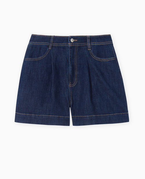 Short taille haute en jean avec pinces - PIMKIE - 4
