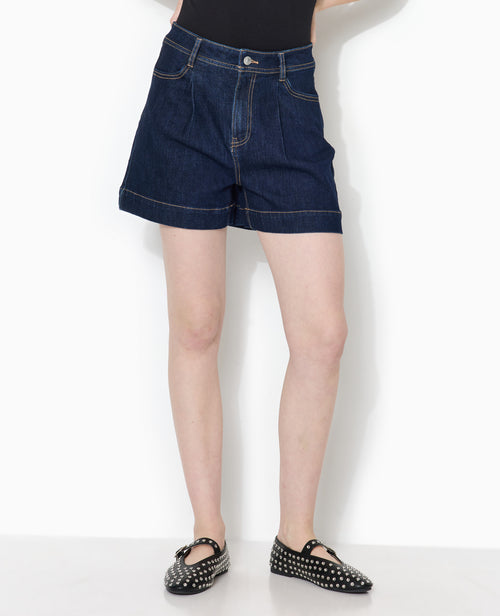 Short taille haute en jean avec pinces - PIMKIE - 5