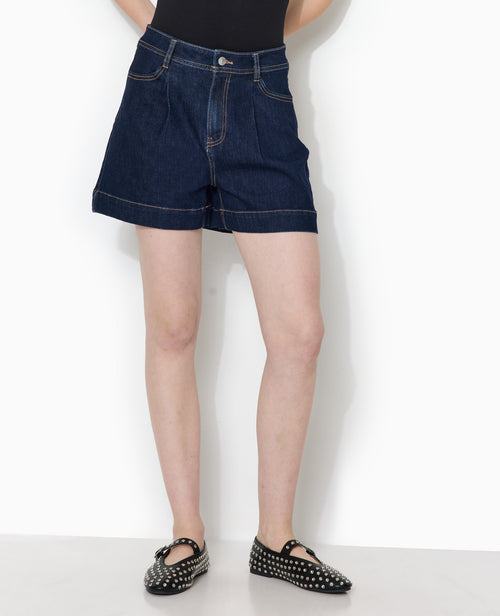 Short taille haute en jean avec pinces - PIMKIE - 1