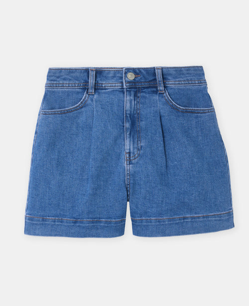 Short en jean taille haute avec pinces - PIMKIE - 4