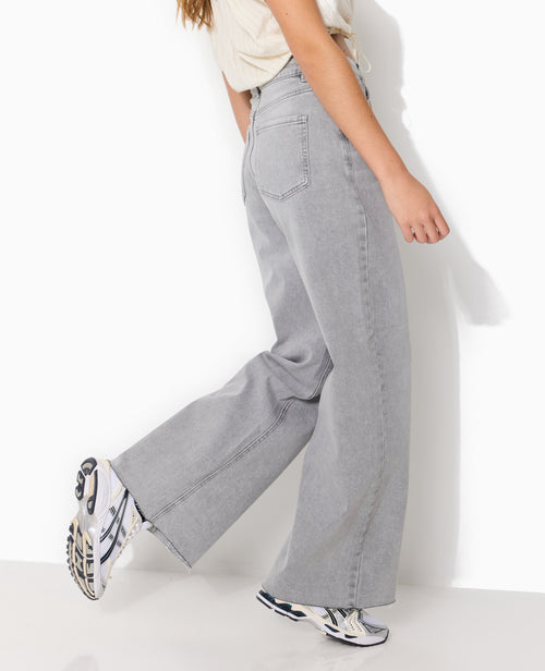 J71-1 / Jean wide taille haute avec bas coupés - PIMKIE - 3