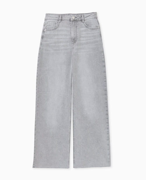 J71-1 / Jean wide taille haute avec bas coupés - PIMKIE - 4