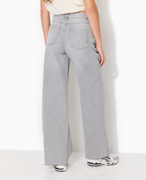 J71-1 / Jean wide taille haute avec bas coupés - PIMKIE - 6