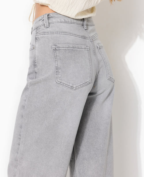 J71-1 / Jean wide taille haute avec bas coupés - PIMKIE - 7