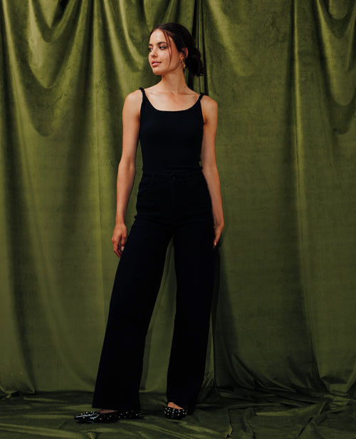 J71-1 / Jean wide stretch taille haute bas coupés - PIMKIE - 1