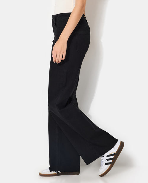 J71-1 / Jean wide stretch taille haute bas coupés - PIMKIE - 2