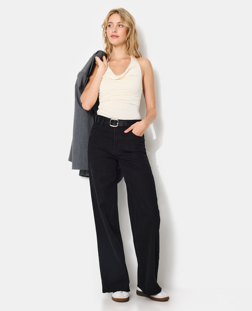 J71-1 / Jean wide stretch taille haute bas coupés - PIMKIE - 5