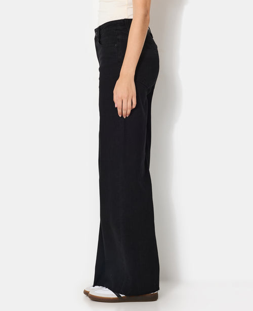 Jean wide stretch taille haute bas coupés - PIMKIE - 1