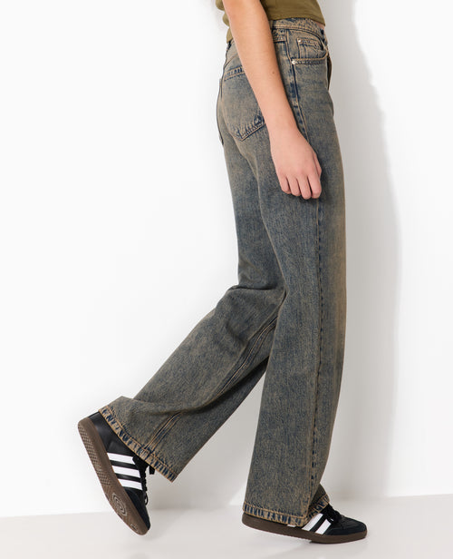 J71-3 / Jean wide taille basse effet dirty - PIMKIE - 3