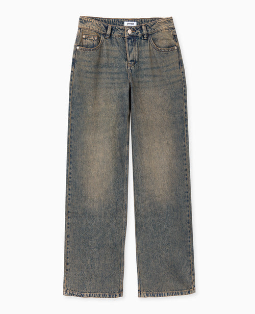 J71-3 / Jean wide taille basse effet dirty - PIMKIE - 4