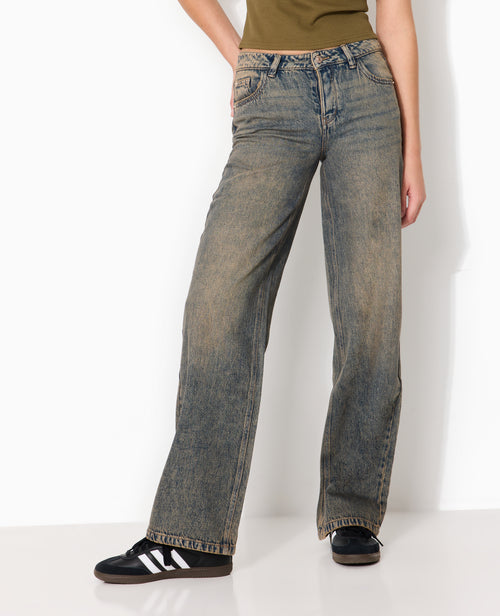 J71-3 / Jean wide taille basse effet dirty - PIMKIE - 5