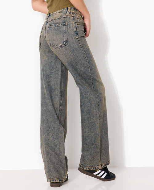 J71-3 / Jean wide taille basse effet dirty - PIMKIE - 6
