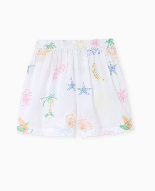 Short en voile de coton brodé - PIMKIE - 4