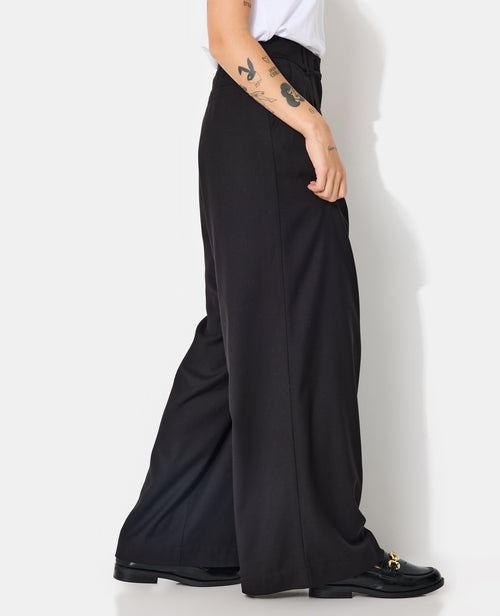 Pantalon large et droit avec taille haute et ceinture - PIMKIE - 2