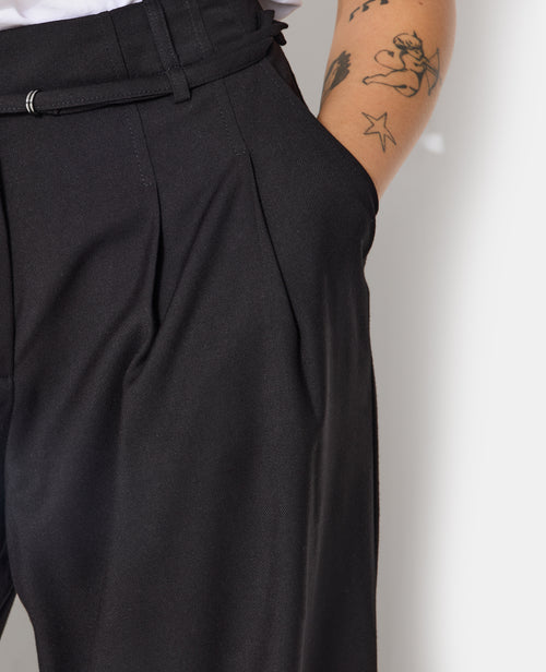 Pantalon large et droit avec taille haute et ceinture - PIMKIE - 3