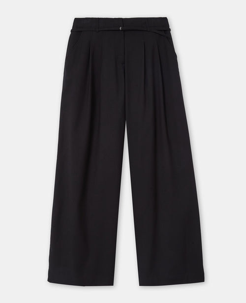 Pantalon large et droit avec taille haute et ceinture - PIMKIE - 4