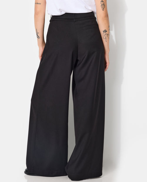 Pantalon large et droit avec taille haute et ceinture - PIMKIE - 6