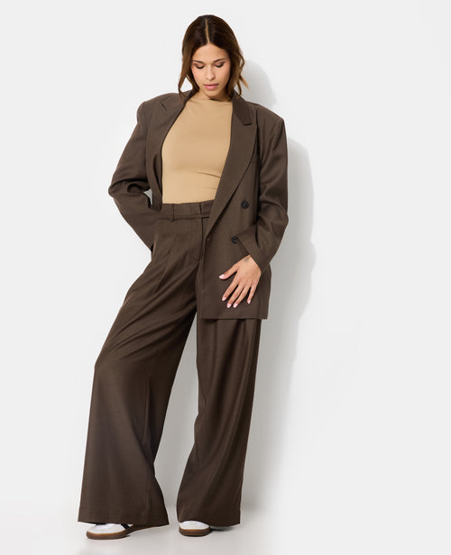 Pantalon large et droit avec taille haute et ceinture - PIMKIE - 1