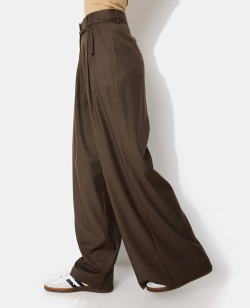 Pantalon large et droit avec taille haute et ceinture - PIMKIE - 2