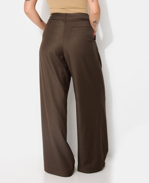 Pantalon large et droit avec taille haute et ceinture - PIMKIE - 6