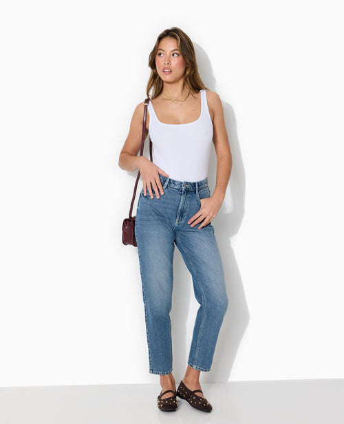 J80-1 / Jean mom taille haute - PIMKIE - 1