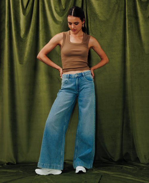 Jean wide taille medium - PIMKIE - 1