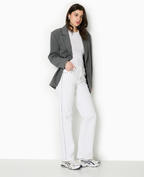Jean straight taille basse avec clous - PIMKIE - 3