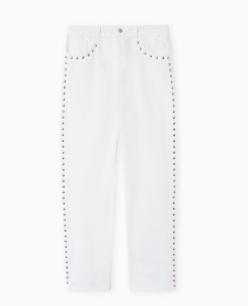 Jean straight taille basse avec clous - PIMKIE - 4