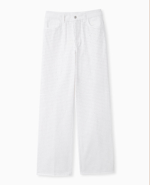 Jean droit taille haute avec strass devant - PIMKIE - 3