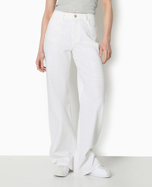 Jean droit taille haute avec strass devant - PIMKIE - 4