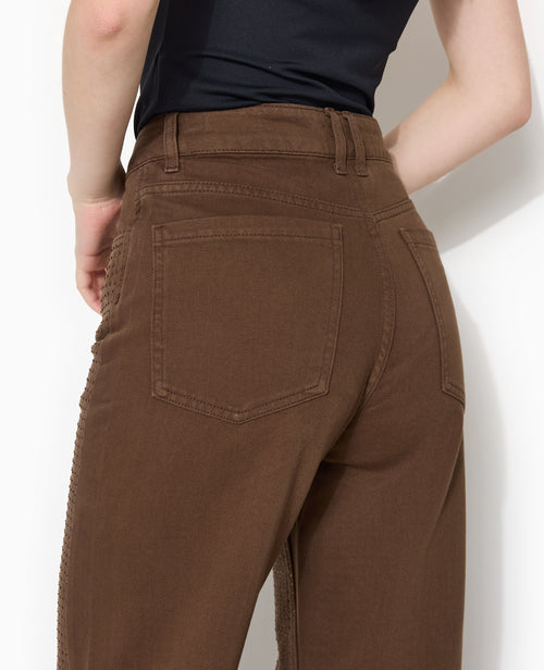 Jean droit taille haute avec strass devant - PIMKIE - 9