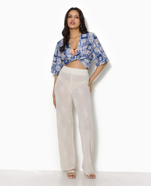 Pantalon droit en maille ajourée - PIMKIE - 7