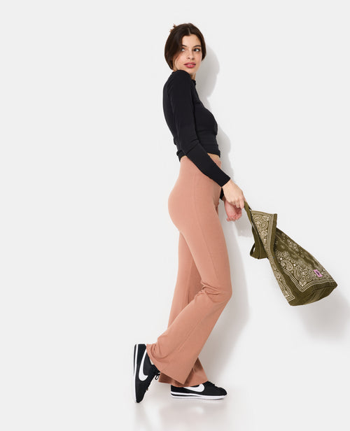Pantalon flare en maille avec taille élastiquée - PIMKIE - 1