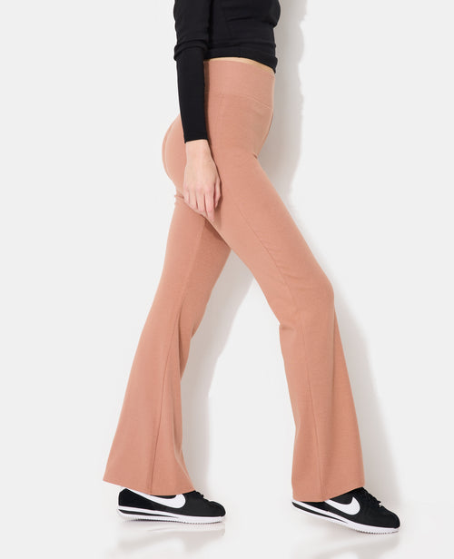 Pantalon flare en maille avec taille élastiquée - PIMKIE - 3