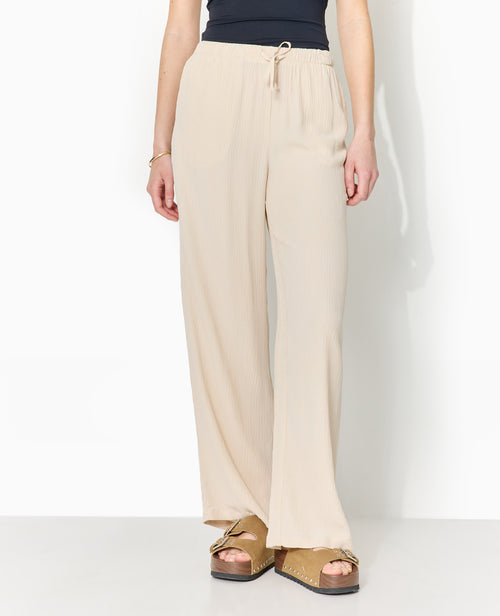 Pantalon palazzo aspect froissé taille élastiquée - PIMKIE - 5