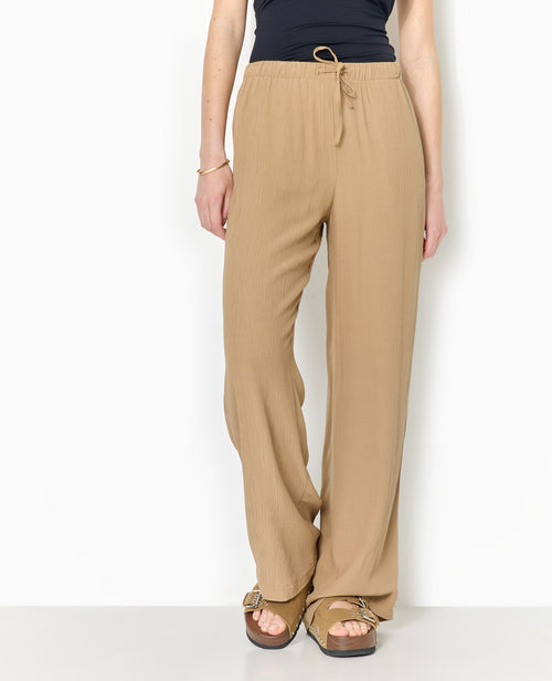 Pantalon palazzo aspect froissé taille élastiquée - PIMKIE - 2