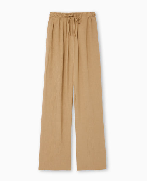 Pantalon palazzo aspect froissé taille élastiquée - PIMKIE - 4