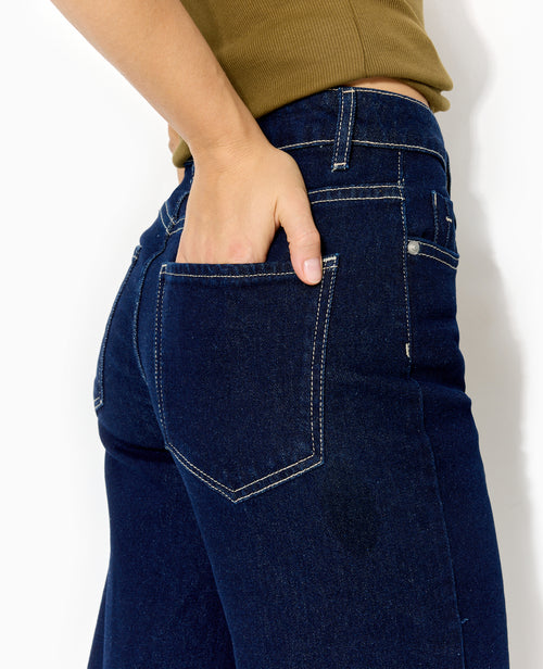 J71-1 / Jean wide taille haute bas coupés - PIMKIE - 2