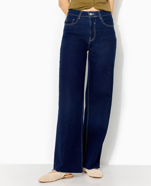 J71-1 / Jean wide taille haute bas coupés - PIMKIE - 5