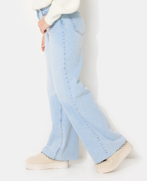 J71-1 / Jean wide taille haute bas coupés - PIMKIE - 2