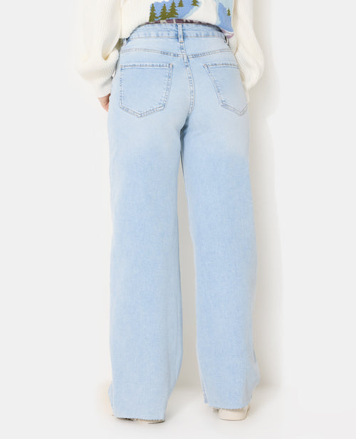 J71-1 / Jean wide taille haute bas coupés - PIMKIE - 6