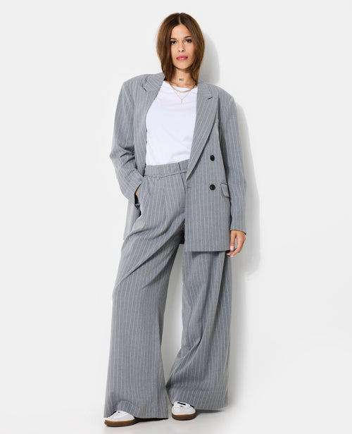 Pantalon large et droit avec fines rayures - PIMKIE - 1